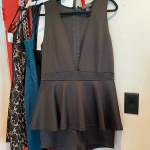 Black peplum romper